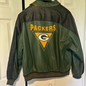 1990s Green Bay Packers Leather Jacket Vintage
